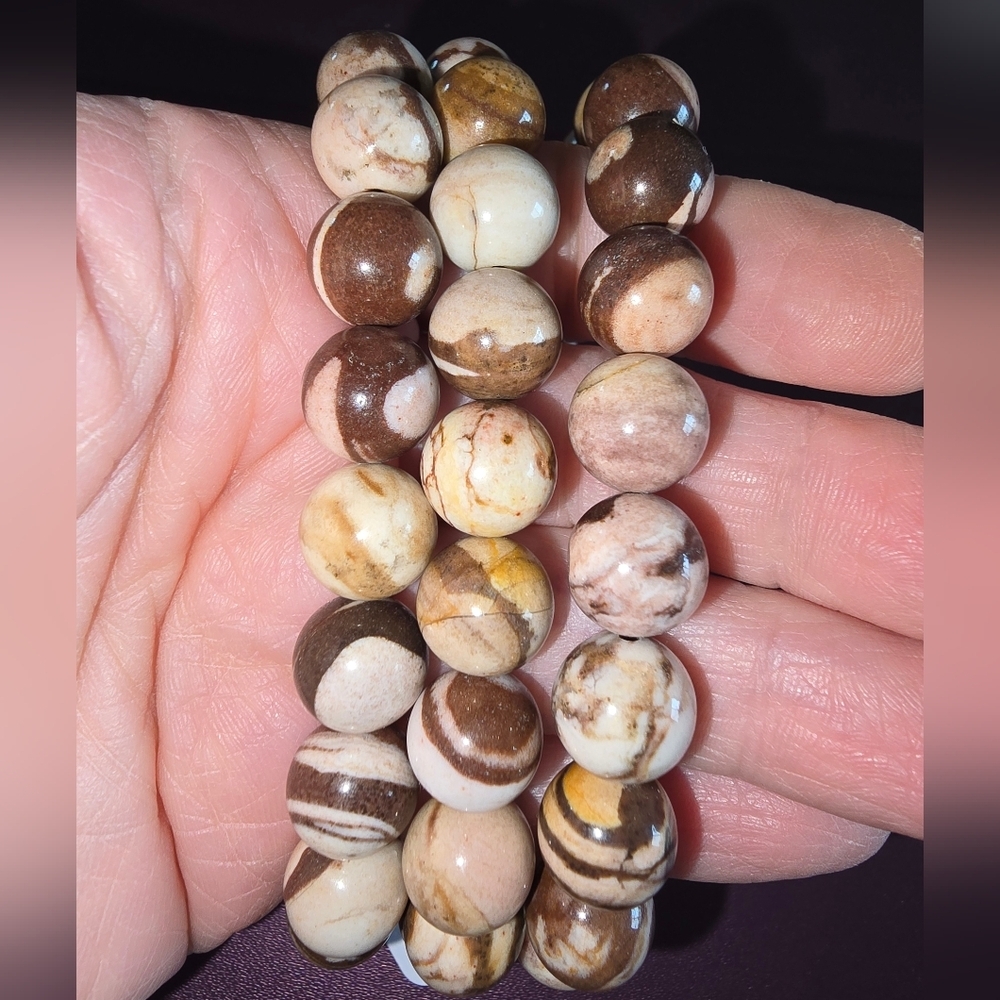 10mm Austrailian Zebra Jasper Bracelet